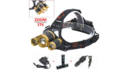 купите Светодиодный налобный фонарь Boruit HL-006 (Cree XML T6 + 2 Q5) 2200 люмен в Казани